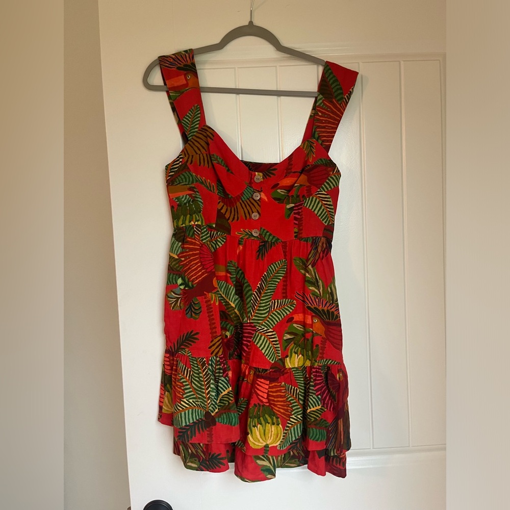 FARM Rio Red Tropical Mini Dress